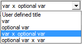 User defined title for table